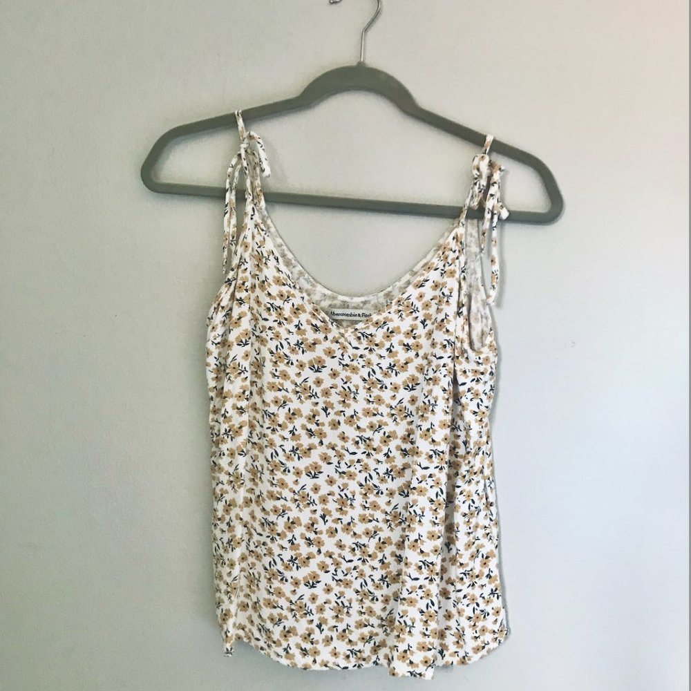 A&F floral tie strap tank